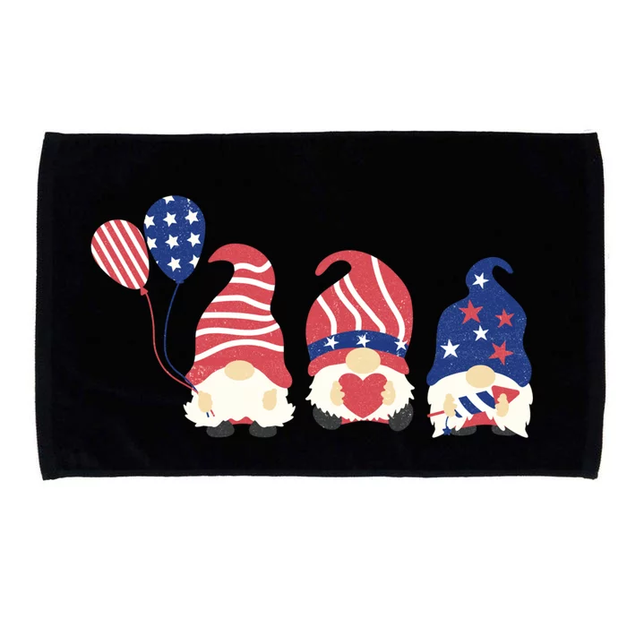 July Fourth 4th Of July Gnome Fireworks Funny Cool Gift Microfiber Hand Towel