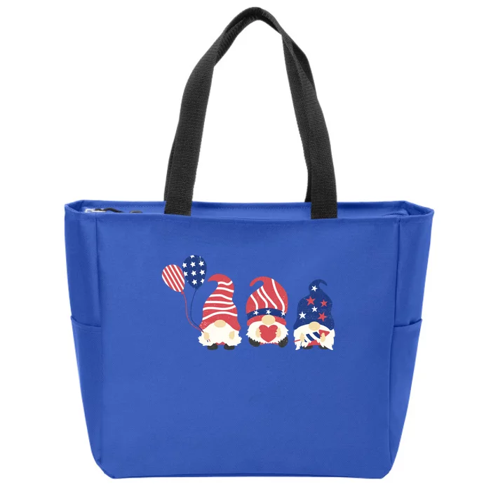 July Fourth 4th Of July Gnome Fireworks Funny Cool Gift Zip Tote Bag