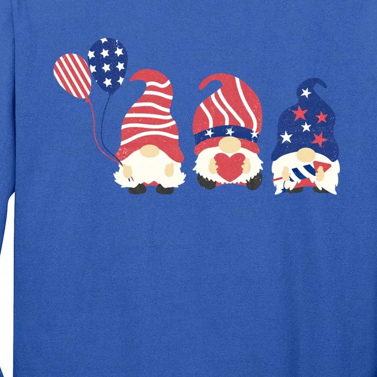 July Fourth 4th Of July Gnome Fireworks Funny Cool Gift Tall Long Sleeve T-Shirt