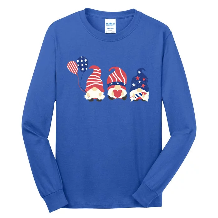 July Fourth 4th Of July Gnome Fireworks Funny Cool Gift Tall Long Sleeve T-Shirt