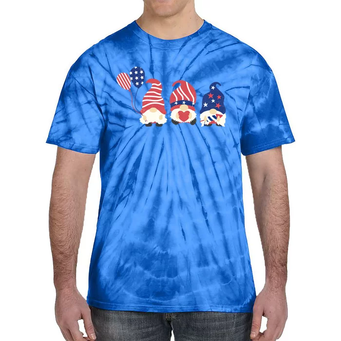 July Fourth 4th Of July Gnome Fireworks Funny Cool Gift Tie-Dye T-Shirt