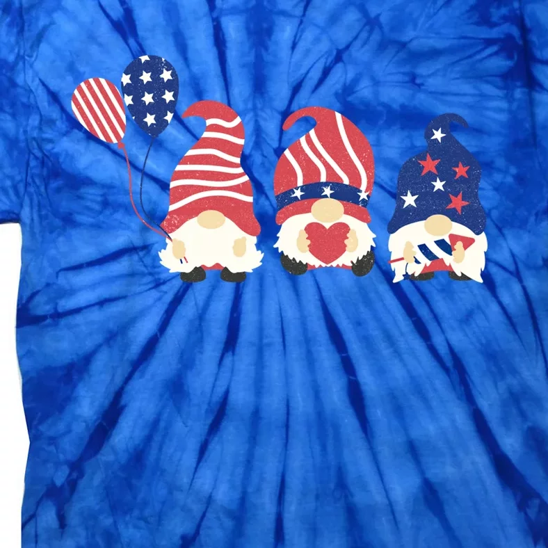 July Fourth 4th Of July Gnome Fireworks Funny Cool Gift Tie-Dye T-Shirt