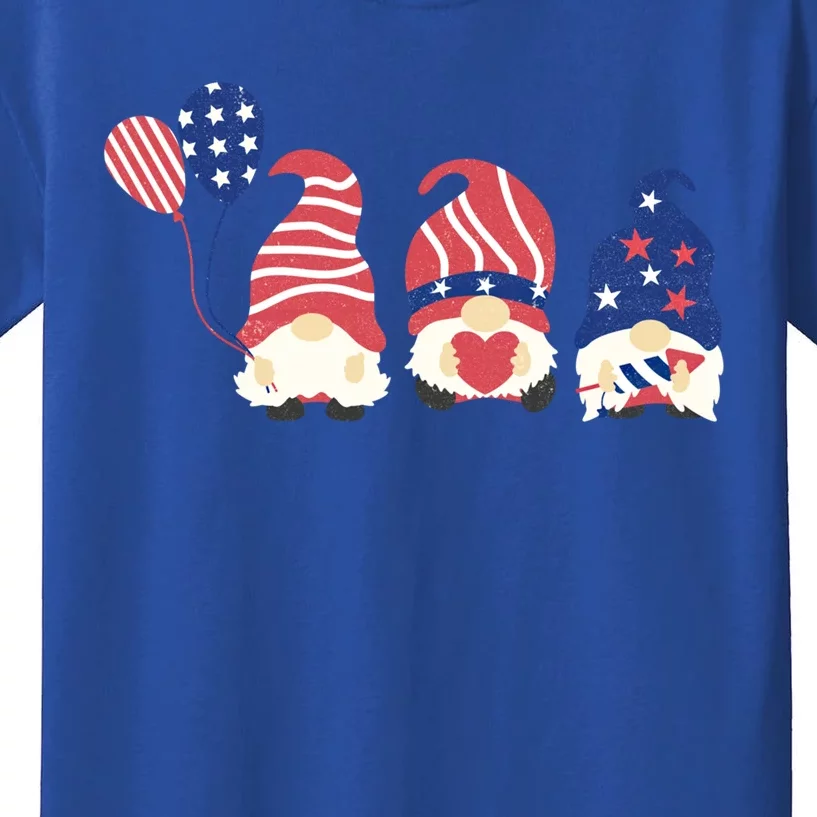 July Fourth 4th Of July Gnome Fireworks Funny Cool Gift Kids T-Shirt