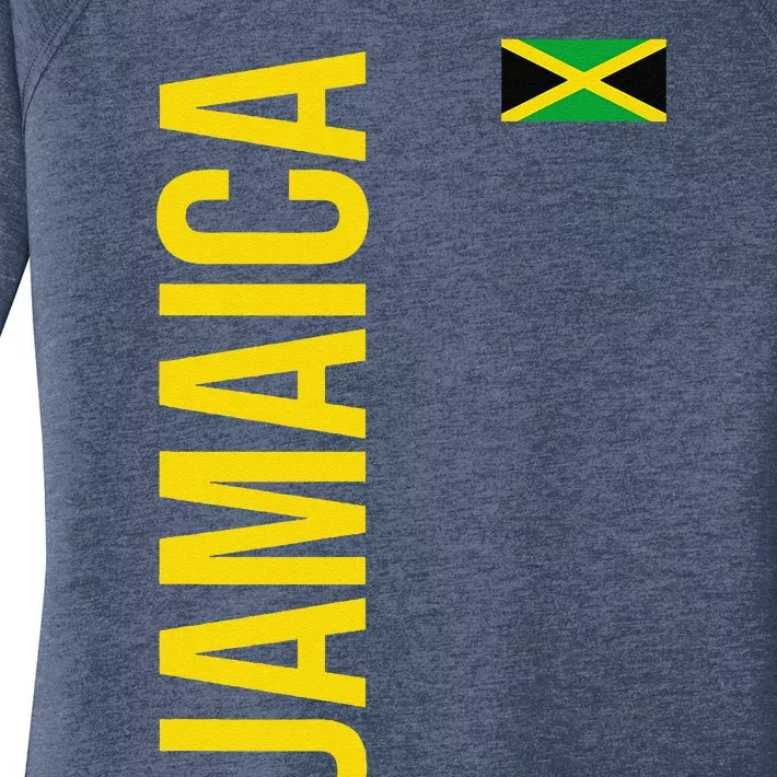 Jamaica Flag Athletic Soccer Football Sports Jersey Women's Perfect Tri Tunic Long Sleeve Shirt