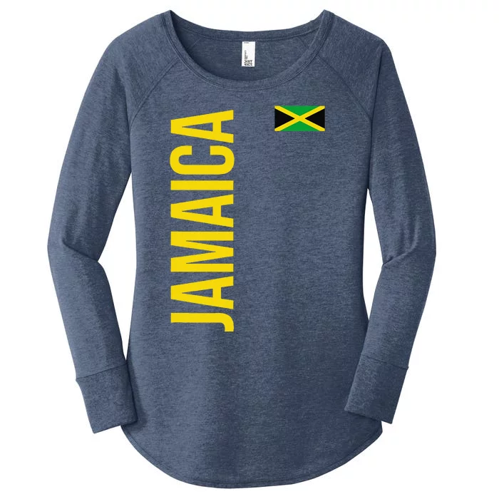 Jamaica Flag Athletic Soccer Football Sports Jersey Women's Perfect Tri Tunic Long Sleeve Shirt