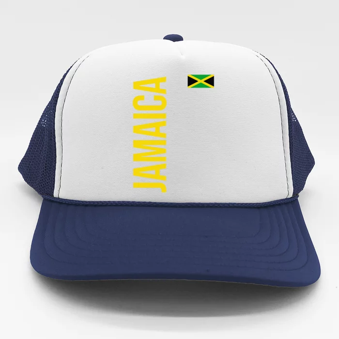 Jamaica Flag Athletic Soccer Football Sports Jersey Trucker Hat