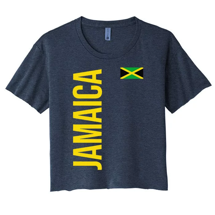 Jamaica Flag Athletic Soccer Football Sports Jersey Women's Crop Top Tee