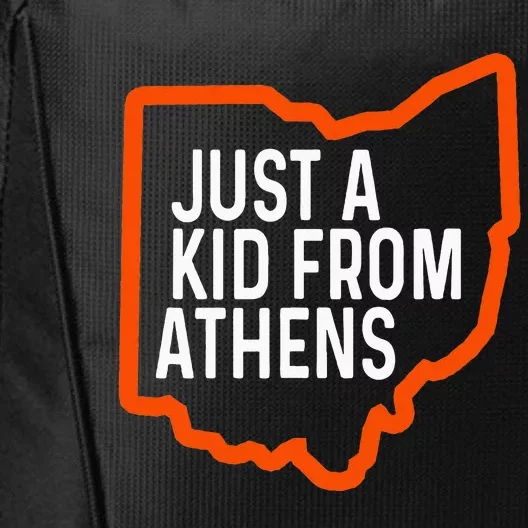 Just From Athens Ohio Cincinnati Burroh Orange Black City Backpack