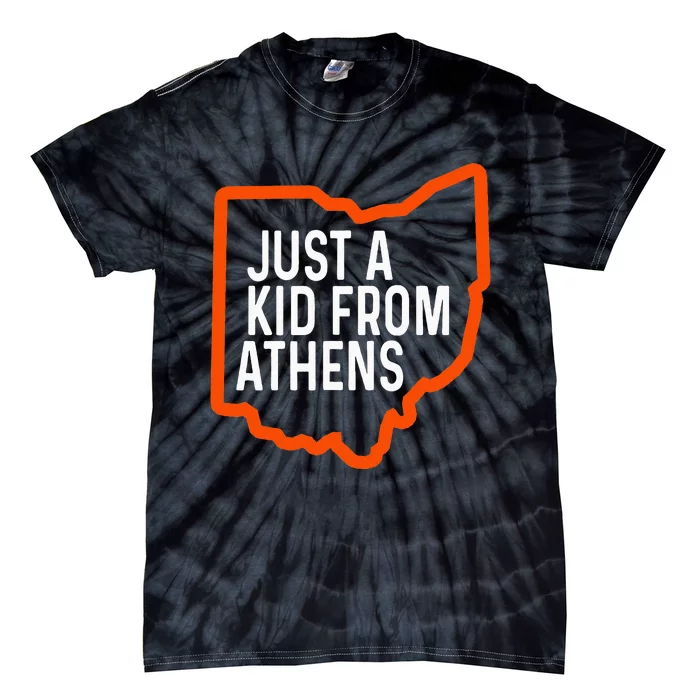 Just From Athens Ohio Cincinnati Burroh Orange Black Tie-Dye T-Shirt