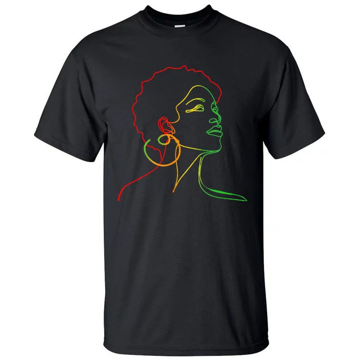 Juneteenth Face Abstract Melanin African Tall T-Shirt