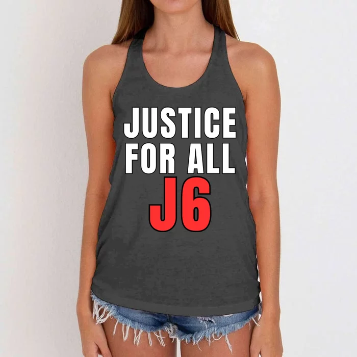 Justice For All J6 Red White And Blue, Freedom, First Amendment Women's Knotted Racerback Tank