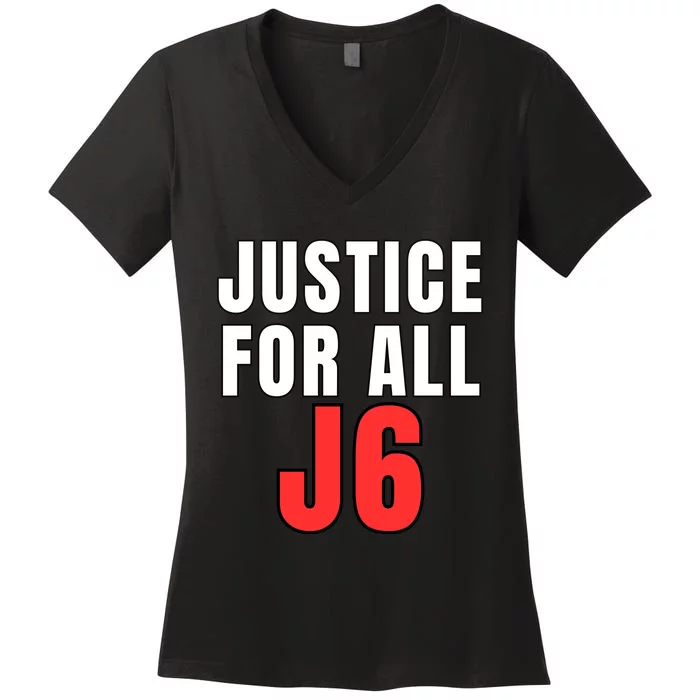 Justice For All J6 Red White And Blue, Freedom, First Amendment Women's V-Neck T-Shirt