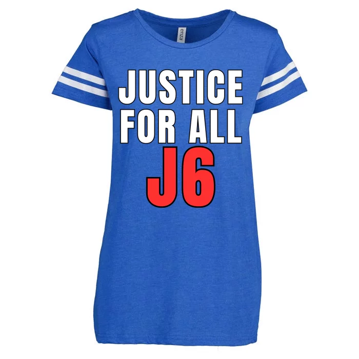 Justice For All J6 Red White And Blue, Freedom, First Amendment Enza Ladies Jersey Football T-Shirt