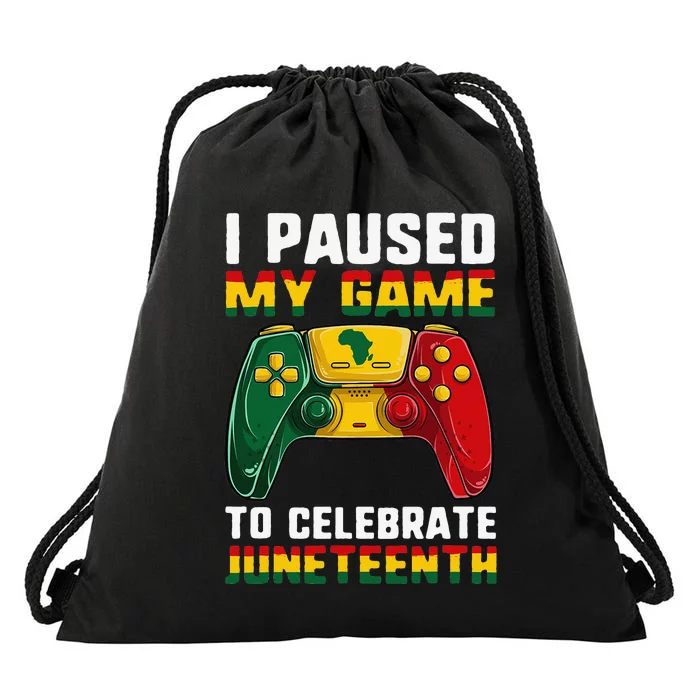 Juneteenth For African Juneteenth Gamer Drawstring Bag