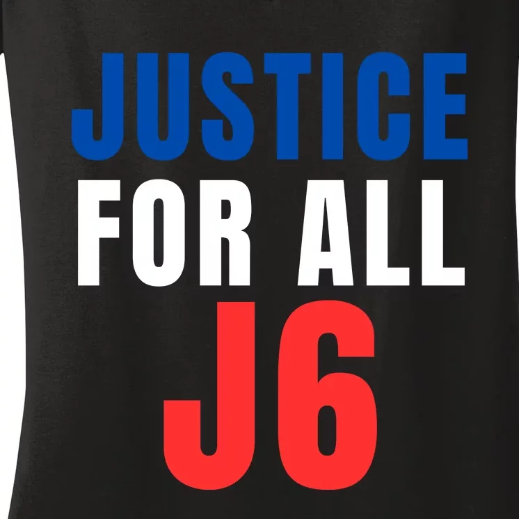 Justice For All J6 Red White And Blue, First Amendment, Freedom Women's V-Neck T-Shirt