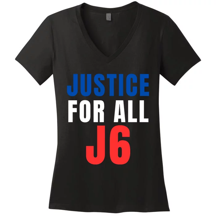 Justice For All J6 Red White And Blue, First Amendment, Freedom Women's V-Neck T-Shirt