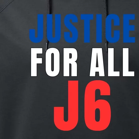 Justice For All J6, Red White And Blue, First Amendment, Freedom Performance Fleece Hoodie