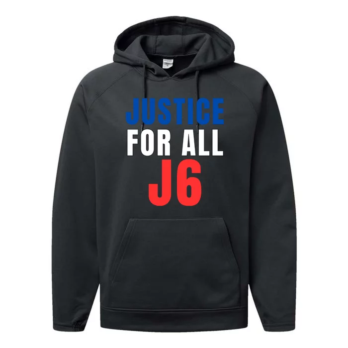 Justice For All J6, Red White And Blue, First Amendment, Freedom Performance Fleece Hoodie