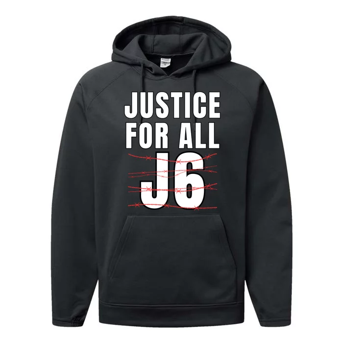 Justice For All J6, First Amendment, J6, Freedom Performance Fleece Hoodie