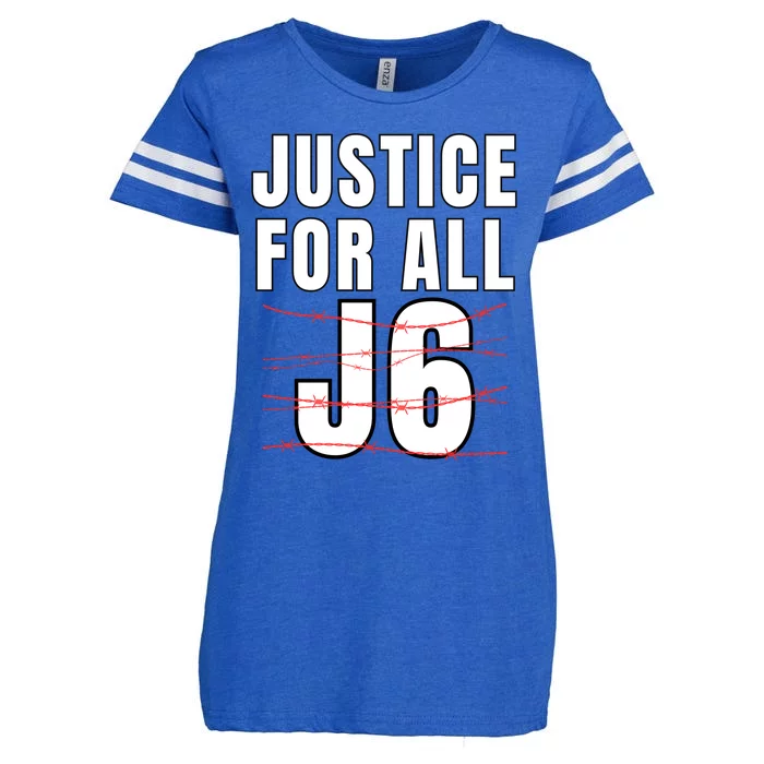 Justice For All J6, First Amendment, J6, Freedom Enza Ladies Jersey Football T-Shirt