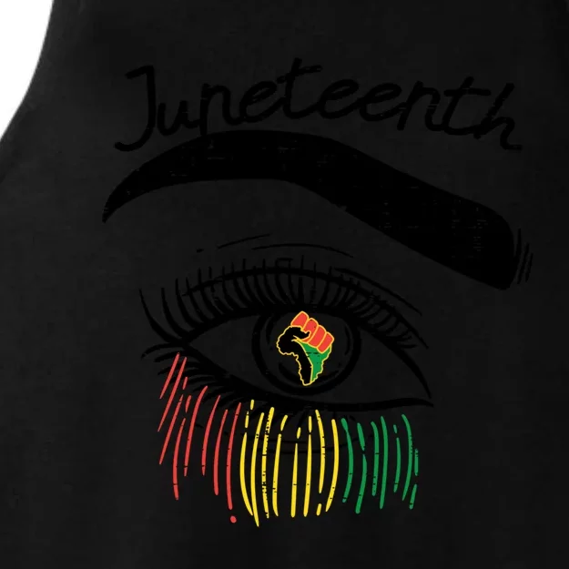 Juneteenth Flag African Eye June 19th Black Pride Women Gift Ladies Tri-Blend Wicking Tank