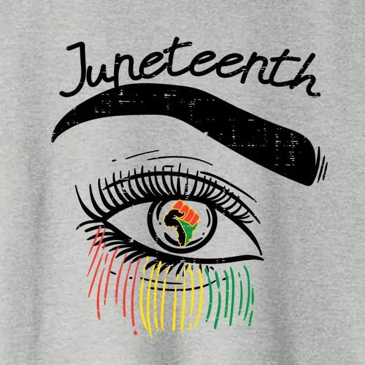 Juneteenth Flag African Eye June 19th Black Pride Women Gift Women's Crop Top Tee