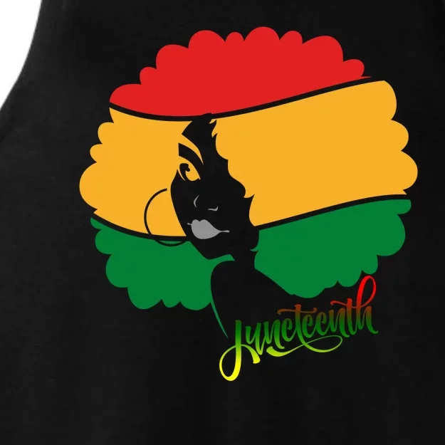 Juneteenth Female Afro African American Ladies Tri-Blend Wicking Tank