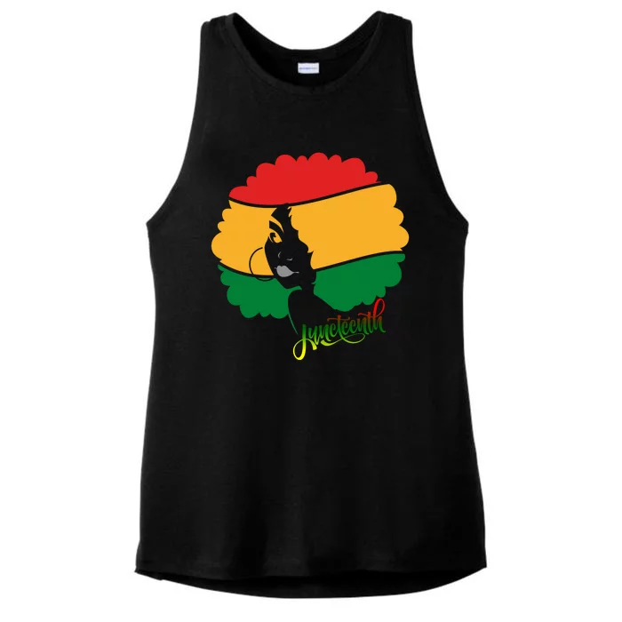 Juneteenth Female Afro African American Ladies Tri-Blend Wicking Tank