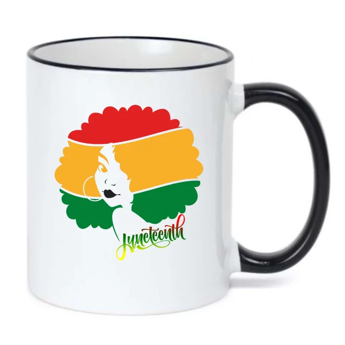 Juneteenth Female Afro African American Black Color Changing Mug