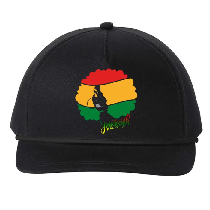 Juneteenth Female Afro African American Snapback Five-Panel Rope Hat