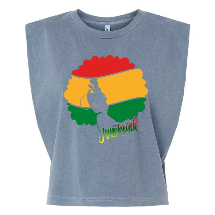 Juneteenth Female Afro African American Garment-Dyed Women's Muscle Tee