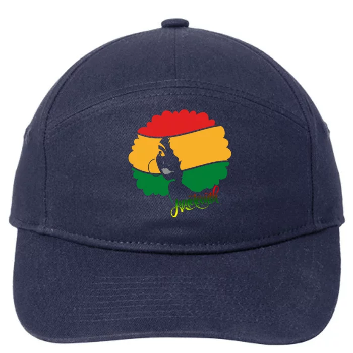 Juneteenth Female Afro African American 7-Panel Snapback Hat