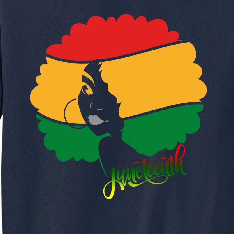 Juneteenth Female Afro African American Tall Sweatshirt