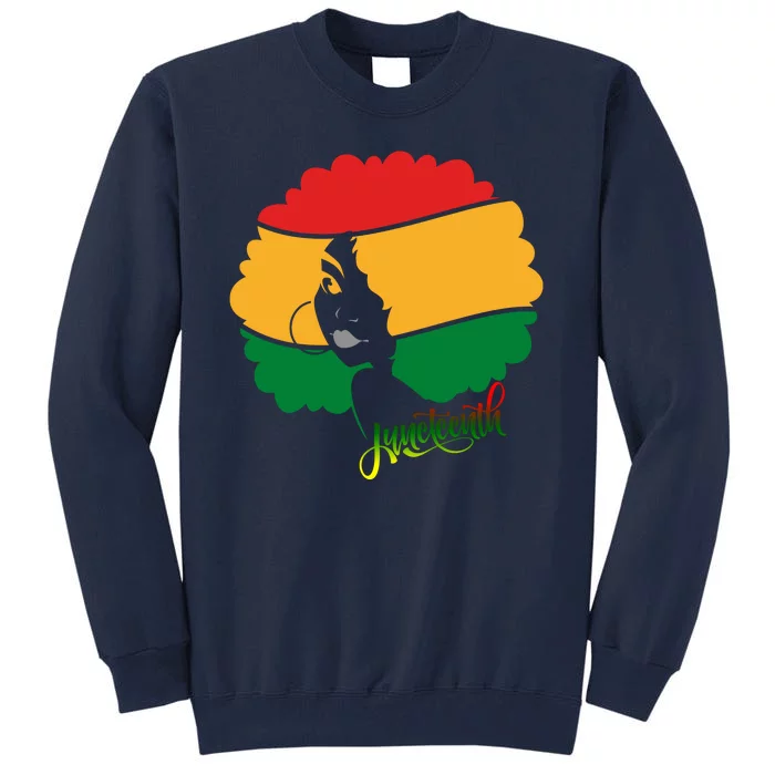 Juneteenth Female Afro African American Tall Sweatshirt