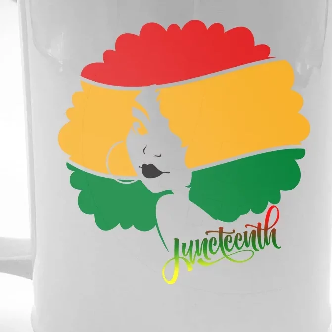 Juneteenth Female Afro African American Front & Back Beer Stein