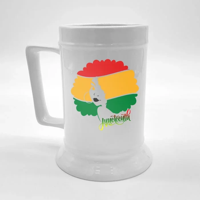 Juneteenth Female Afro African American Front & Back Beer Stein