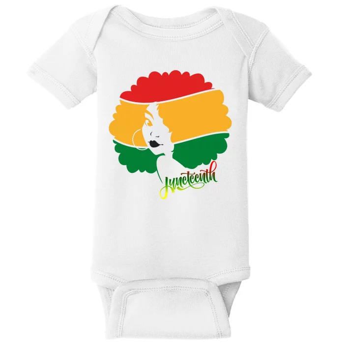 Juneteenth Female Afro African American Baby Bodysuit