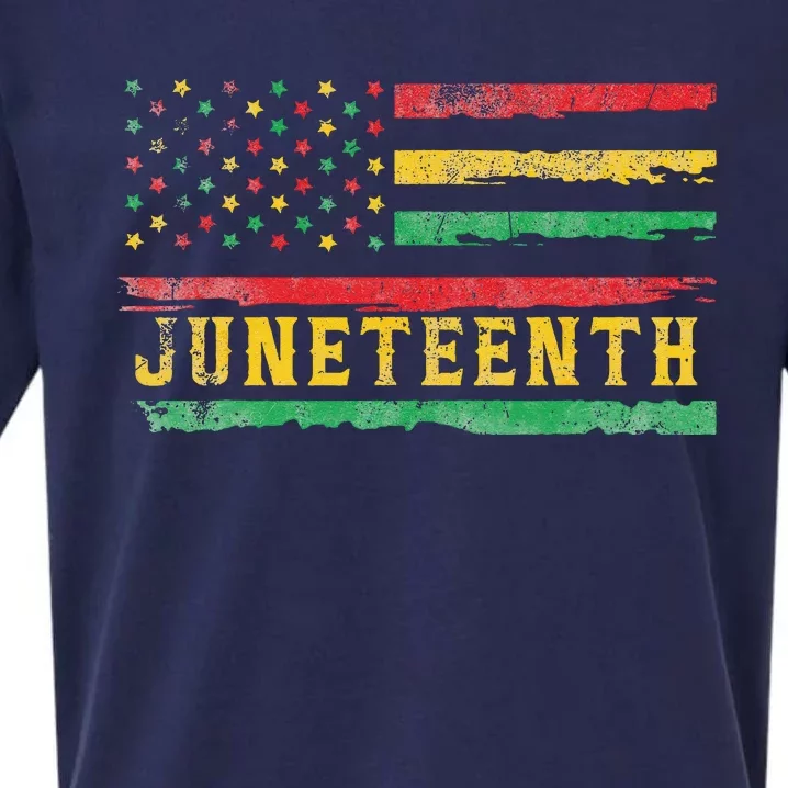 Juneteenth Flag African American Sueded Cloud Jersey T-Shirt