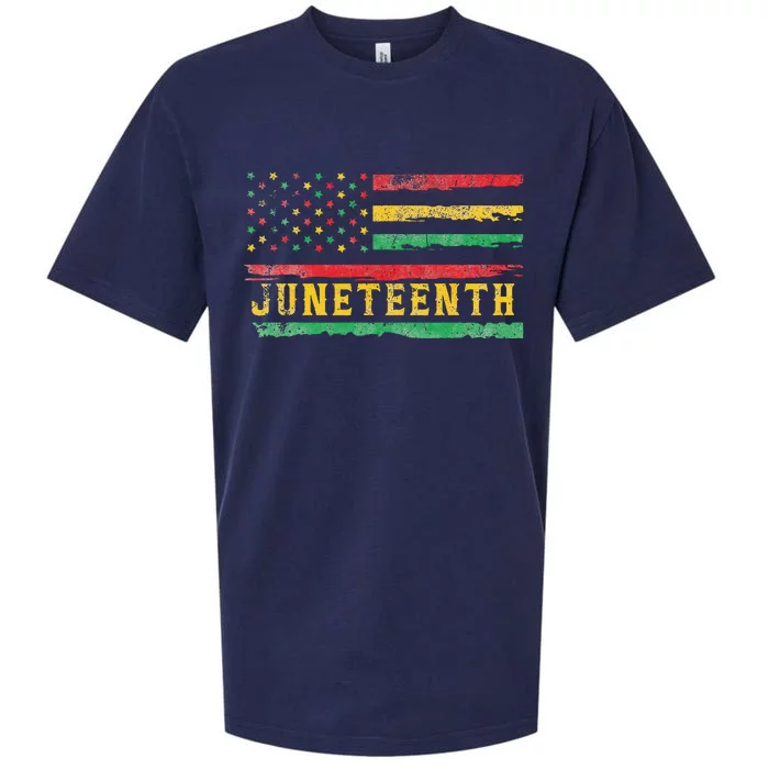 Juneteenth Flag African American Sueded Cloud Jersey T-Shirt