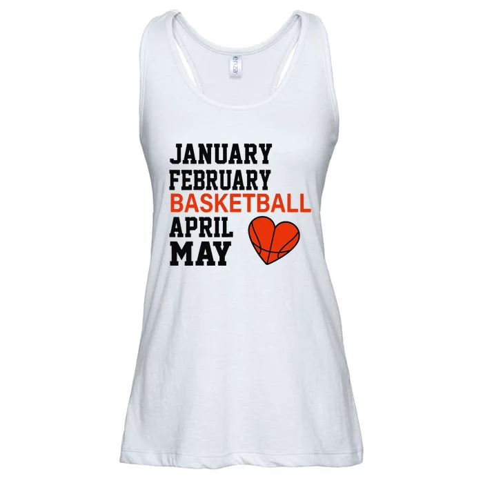 January February Basketball April Funny Apparel Ladies Essential Flowy Tank