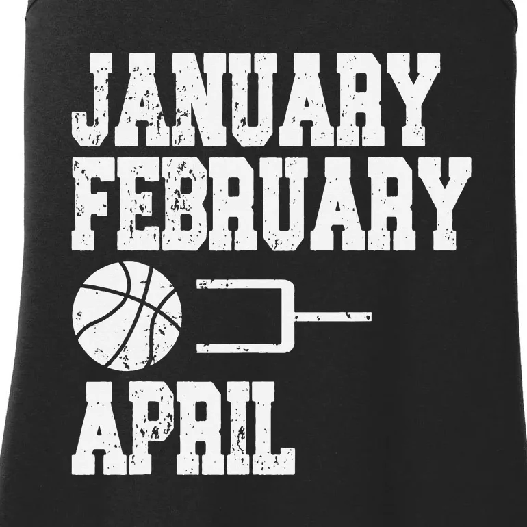 January February Basketball April - Funny Basketball Team Ladies Essential Tank