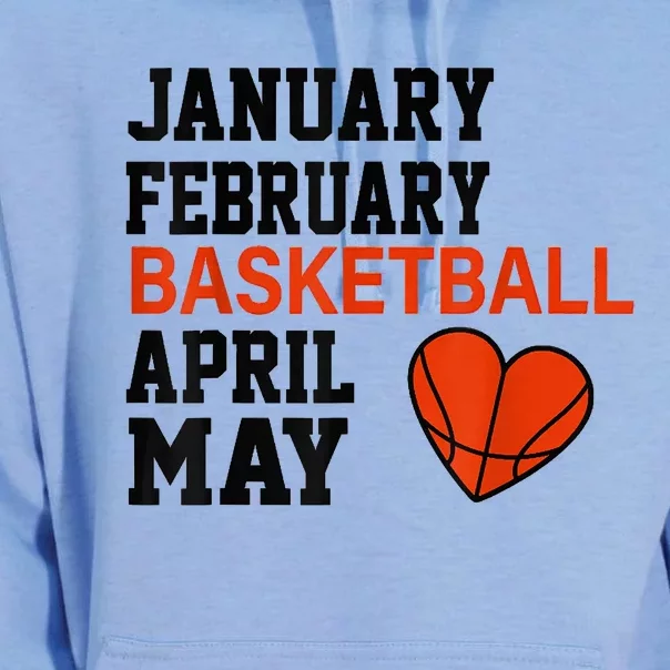 January February Basketball April Funny Apparel Unisex Surf Hoodie