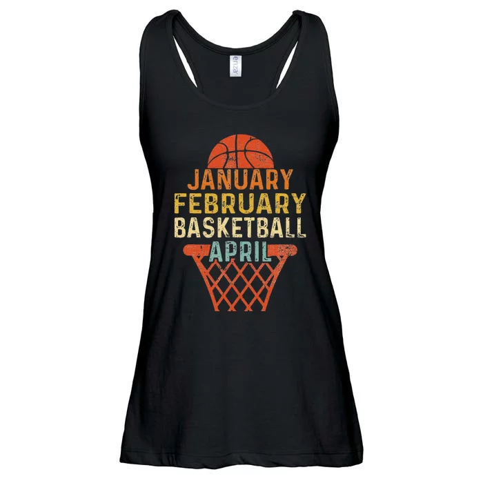 January February Basketball April Funny Ladies Essential Flowy Tank