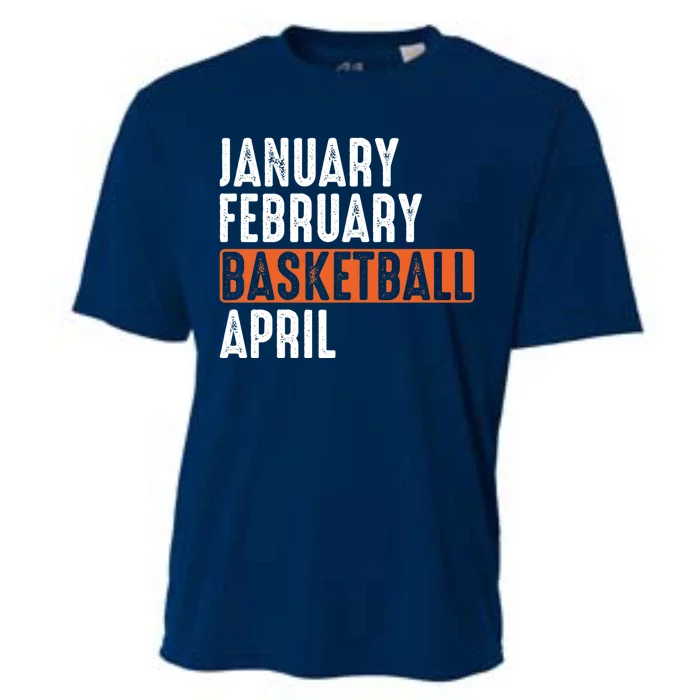 January February Basketball April Funny Vintage Cooling Performance Crew T-Shirt