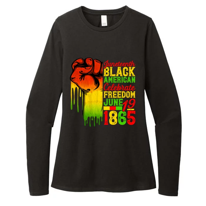 Juneteenth Fist Black Celebrate Black Freedom 1865 Cute Gift Womens CVC Long Sleeve Shirt