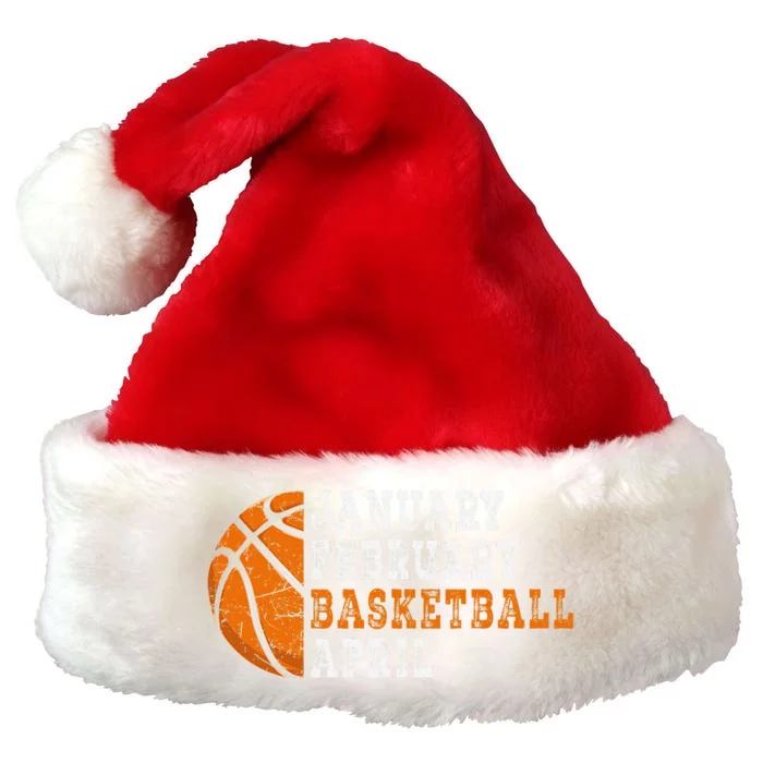 January February Basketball April Funny Basketball Premium Christmas Santa Hat