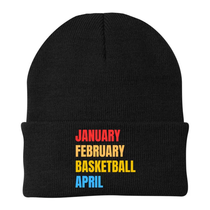 January February Basketball April Funny Retro Apparel Knit Cap Winter Beanie