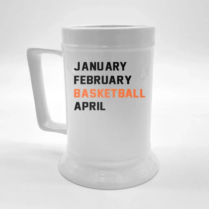 January February Basketball April College Basketball Fan Front & Back Beer Stein