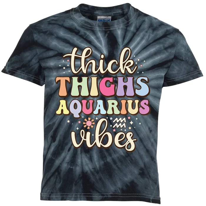 January February birthday astrology Aquarius Zodiac sign Kids Tie-Dye T-Shirt