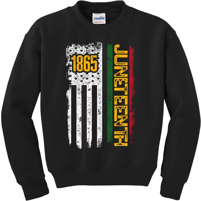 Juneteenth Flag Black History Vintage 1865 Juneteenth Kids Sweatshirt